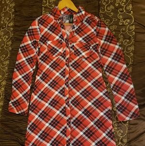 Plaid, button down, breast pocket dress